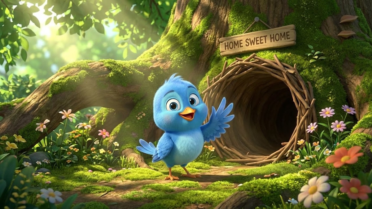 Tiny Blue Bird Working Hard | Emotional Story | Forest Stories