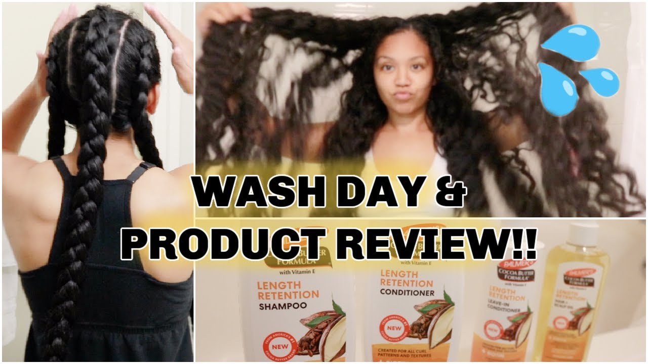 Wash Day + Braiding My Hair | Palmer's Length Retention Product Review