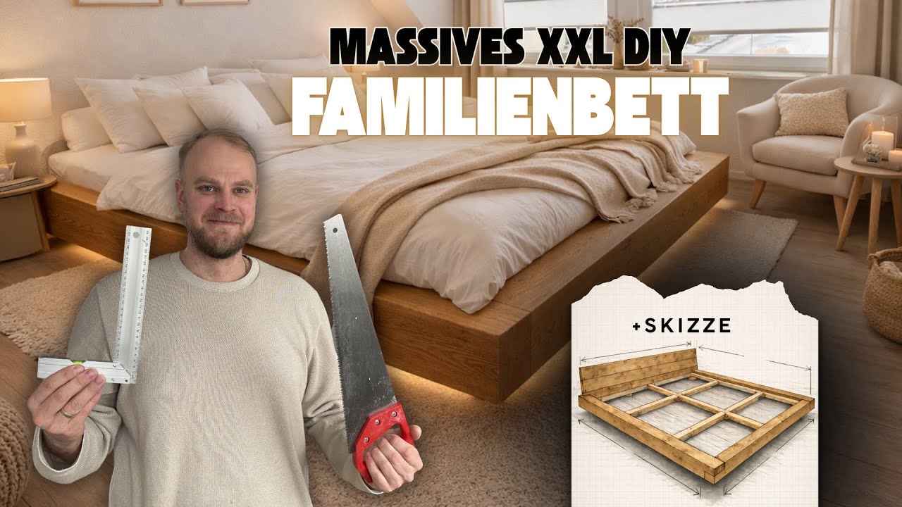 Massives XXL Familienbett selber bauen l Das kann jeder  