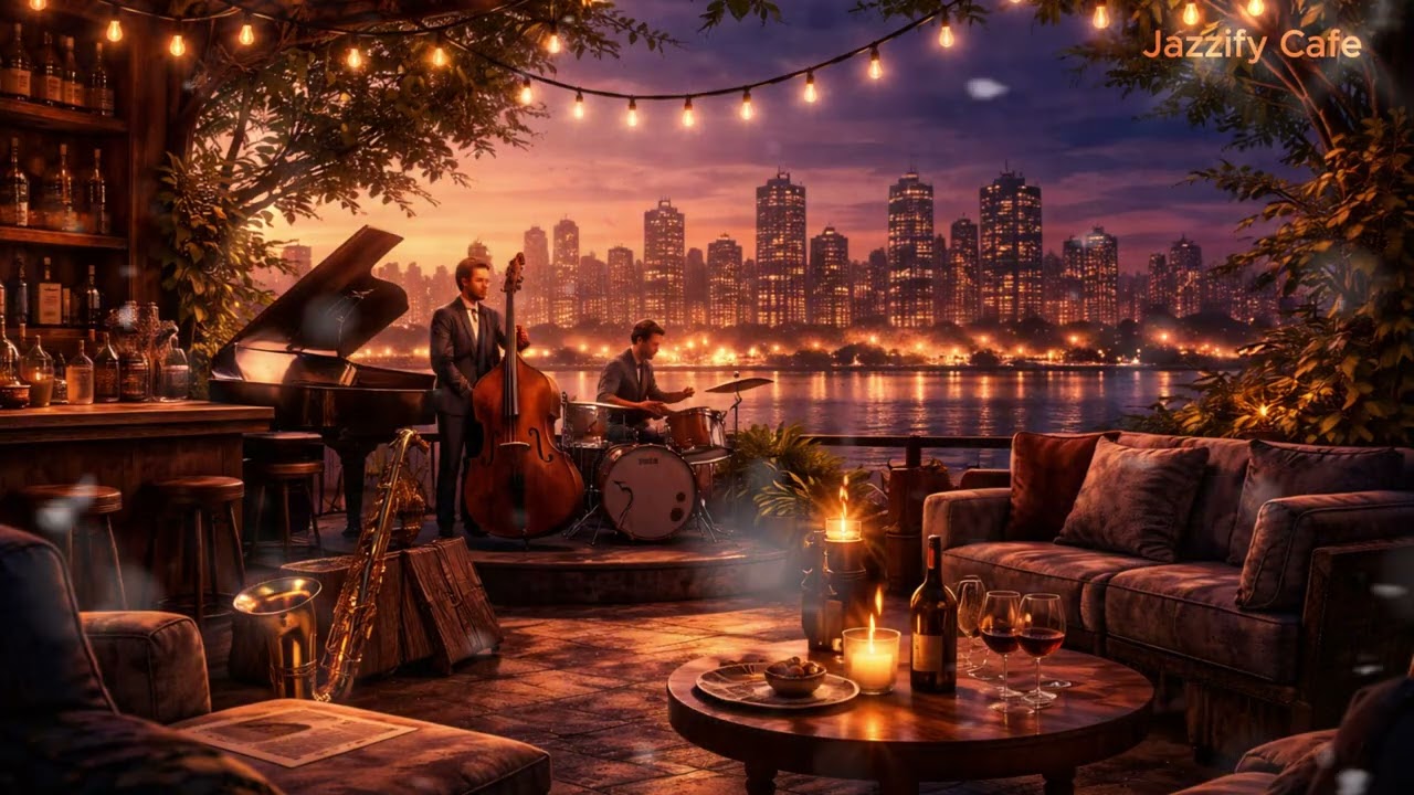 Rooftop Jazz at Sunset 🌆🎷 Smooth Piano & Sax | Luxury City Ambience (1 Hour)