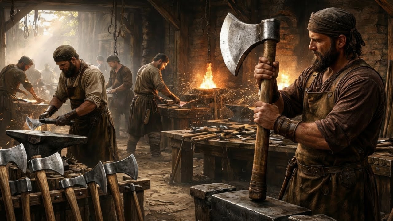 Inside Medieval Woodcutting Axe Forging: Why Civilization Started with This Tool (Full Process)