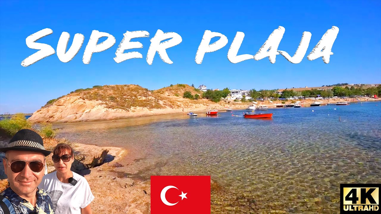 Putini romani știu  O super plaja de localnici🏖 Çanakkale🇹🇷 Turcia la marea Egee ca in Grecia 【4K】