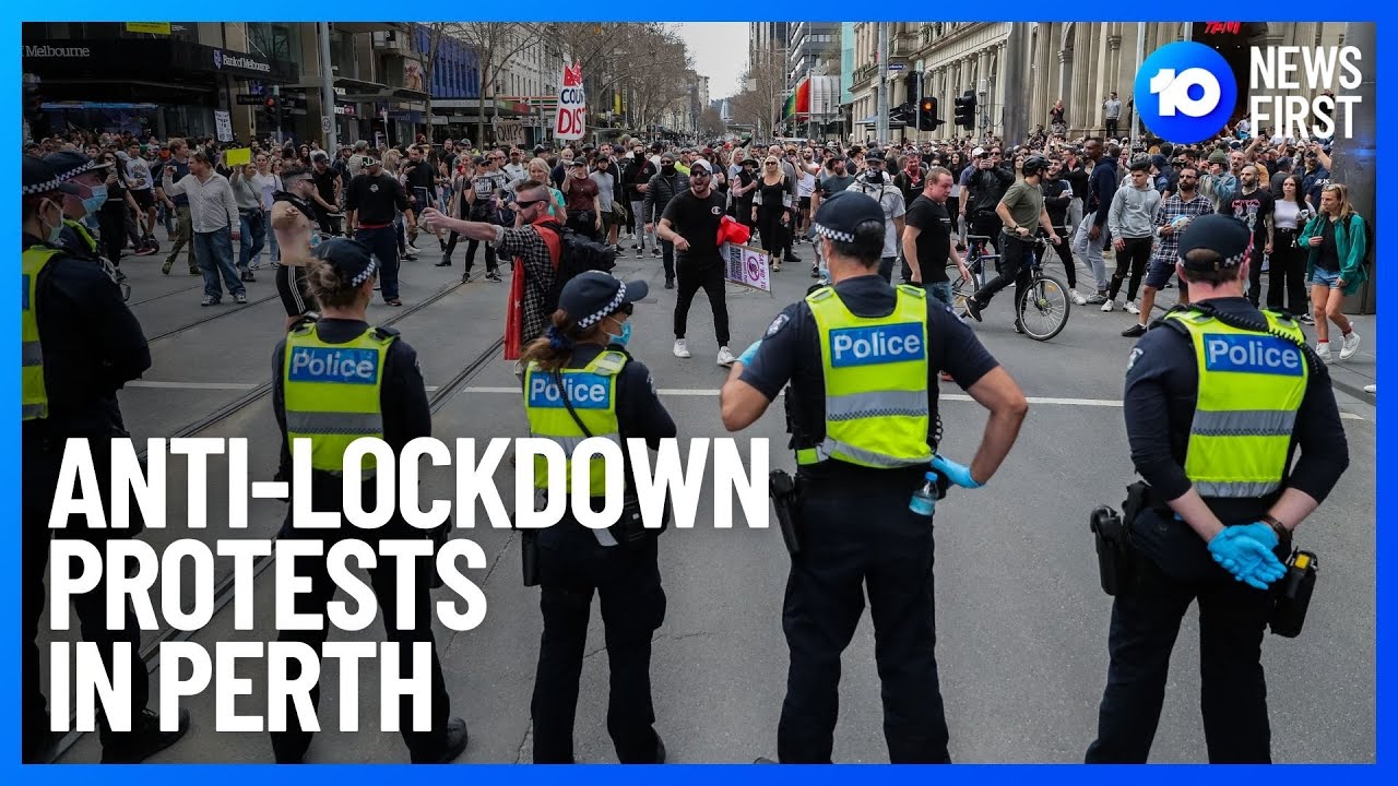 Anti-Lockdown Protestors Rally In Perth | 10 News First Perth