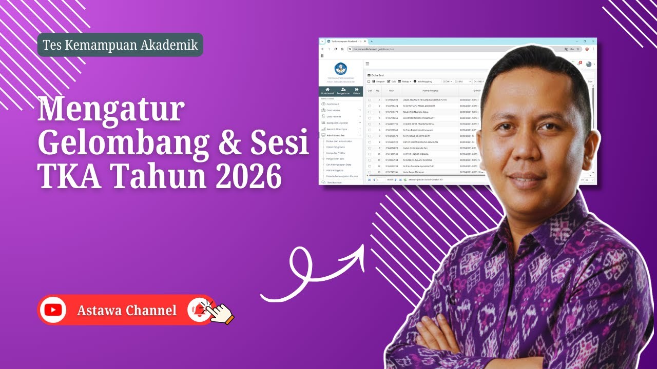 CARA MENGISI GELOMBANG DAN SESI TKA SD 2026 | Tutorial Penjadwalan Web TKA