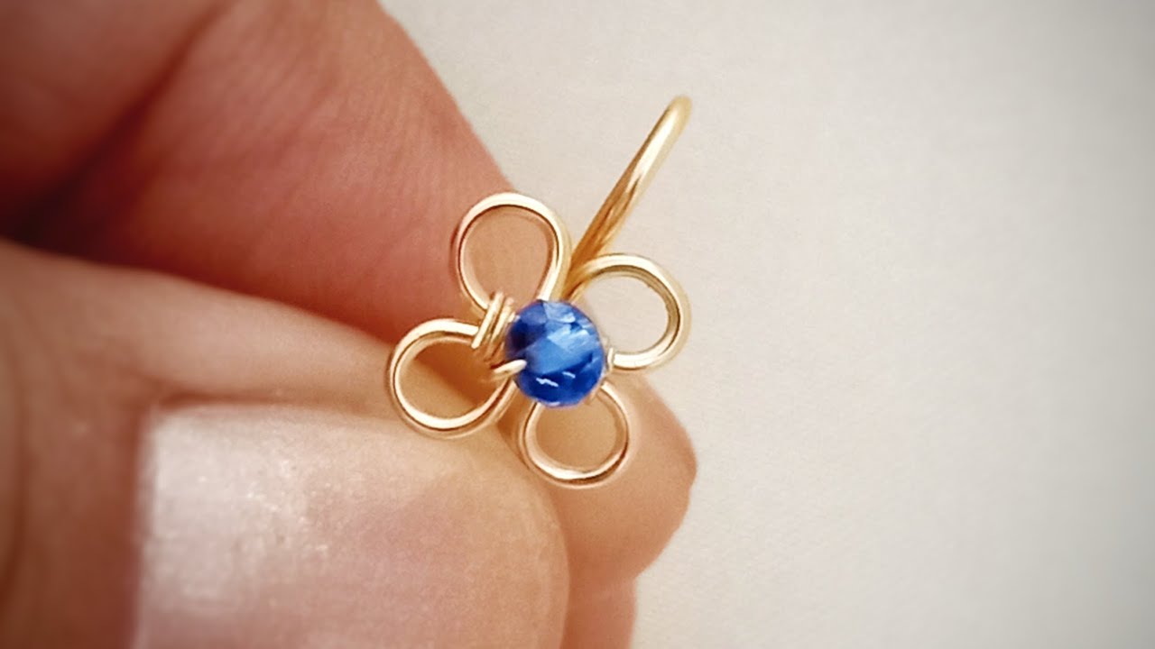 Anzuelo para Arete con forma de flor decorado #alambrismo #aretes #diy