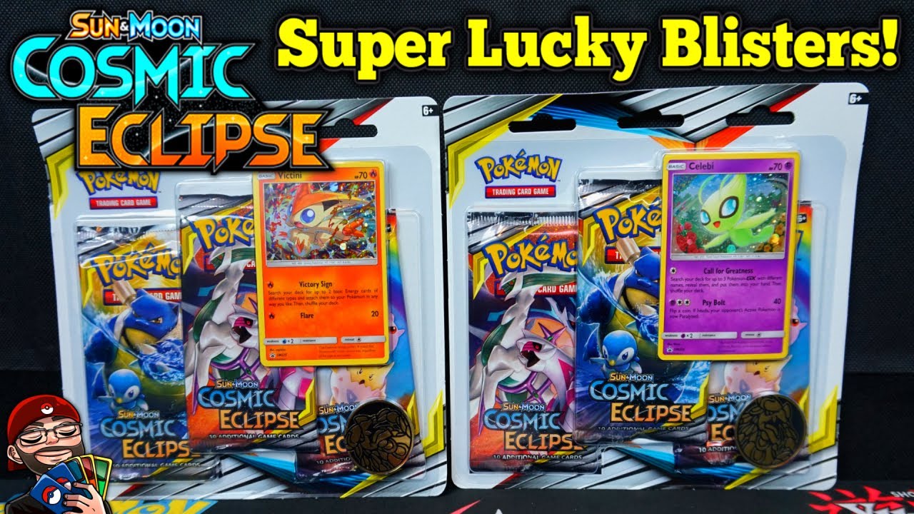 SUPER LUCKY! - Opening two Pokemon Cosmic Eclipse Blister Packs!