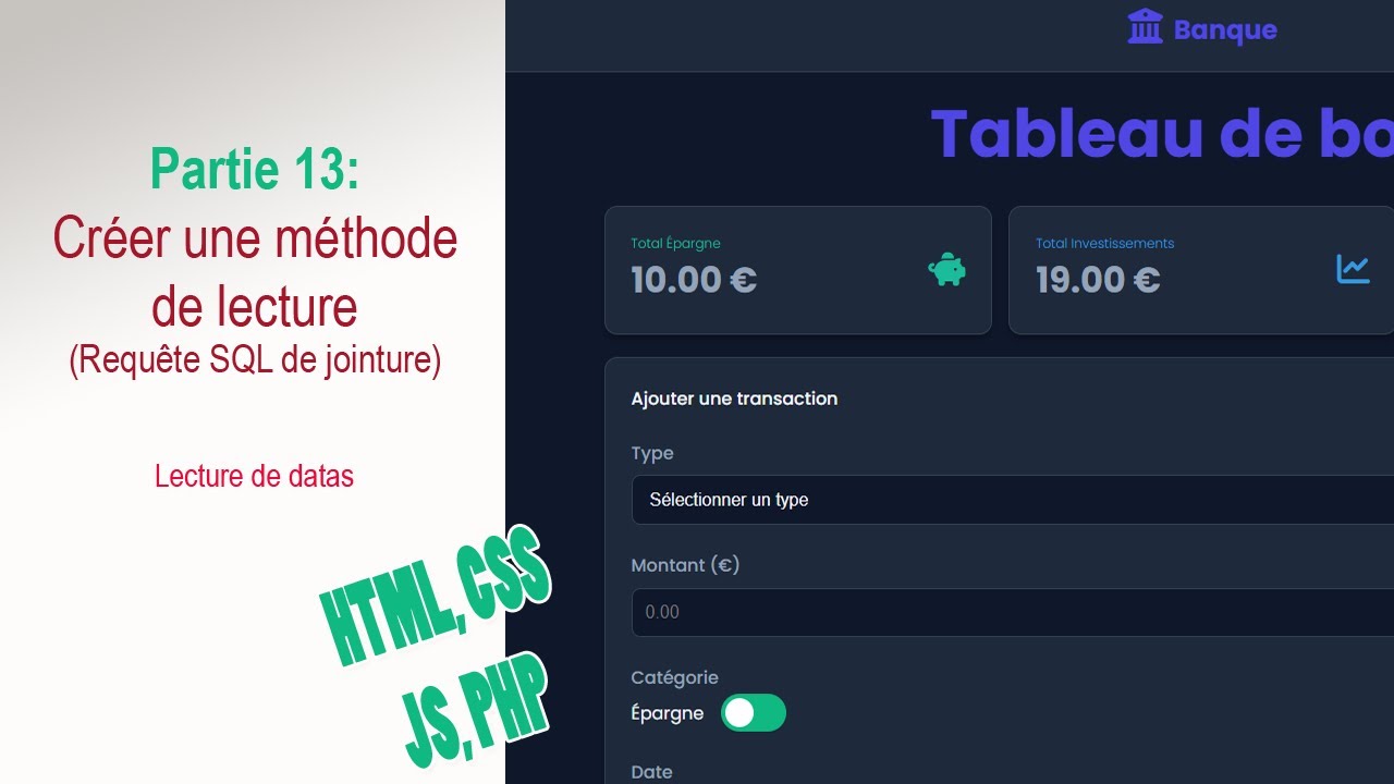 Fullstack #13/27 : Mise en place d'une méthode de lecture #sql #php8