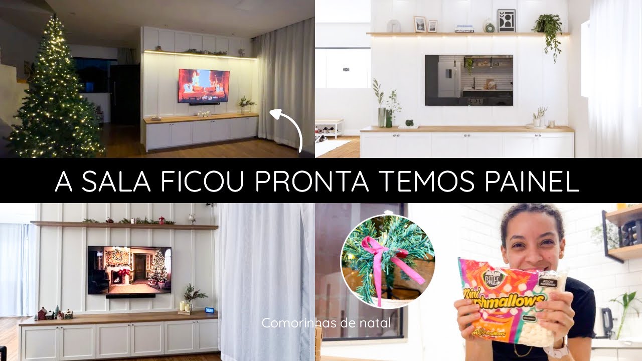 TEMOS PAINEL NA SALA,comprinhas de natal, decoração de natal na sala,começou instalar a claraboia