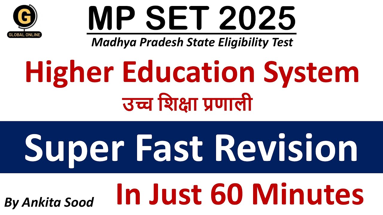 Higher Education System Complete Revision for MPSET 2025 |Paper 1 Most Important Topics Preparation