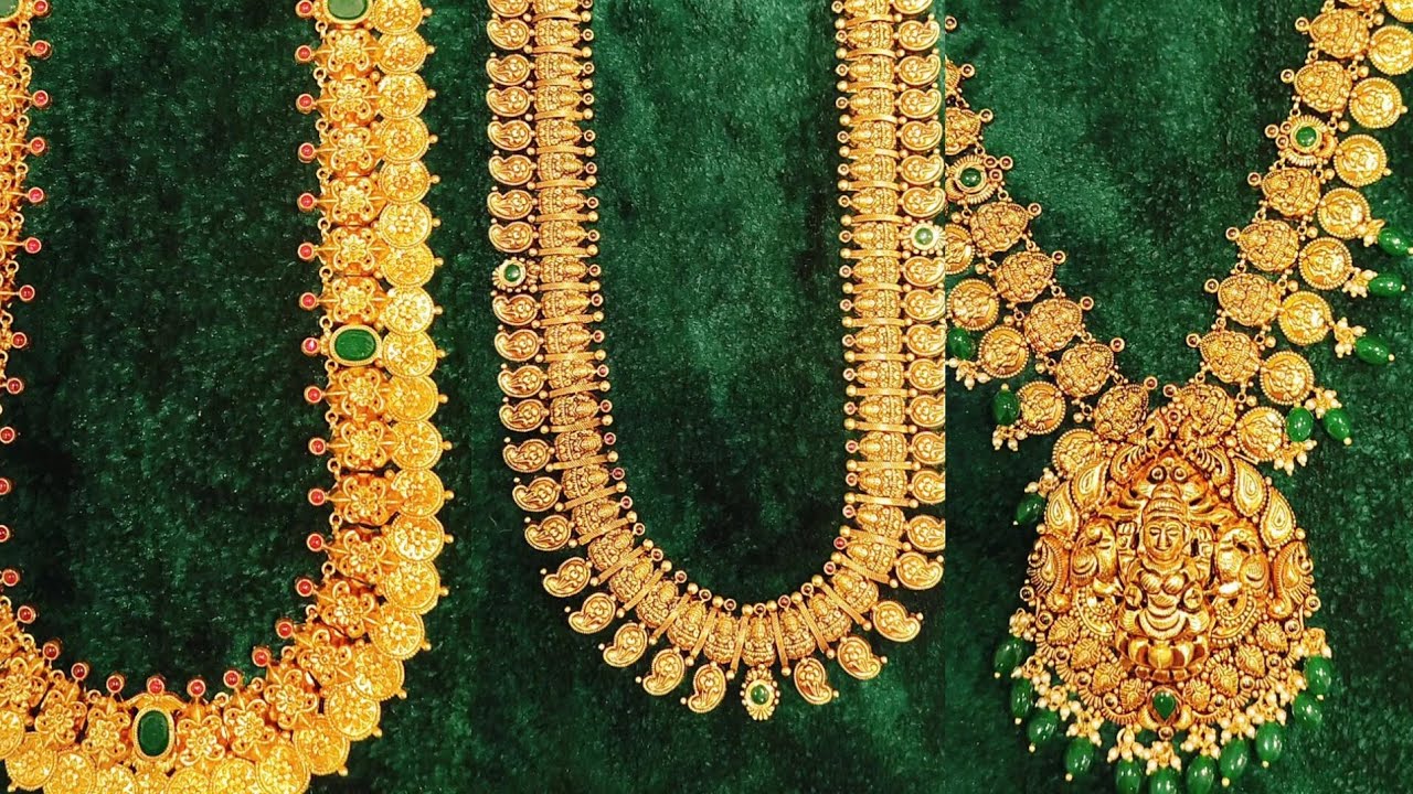 Latest deepNakshi#haaram #gold #jwellery #collection #cmrjewellerytelangana