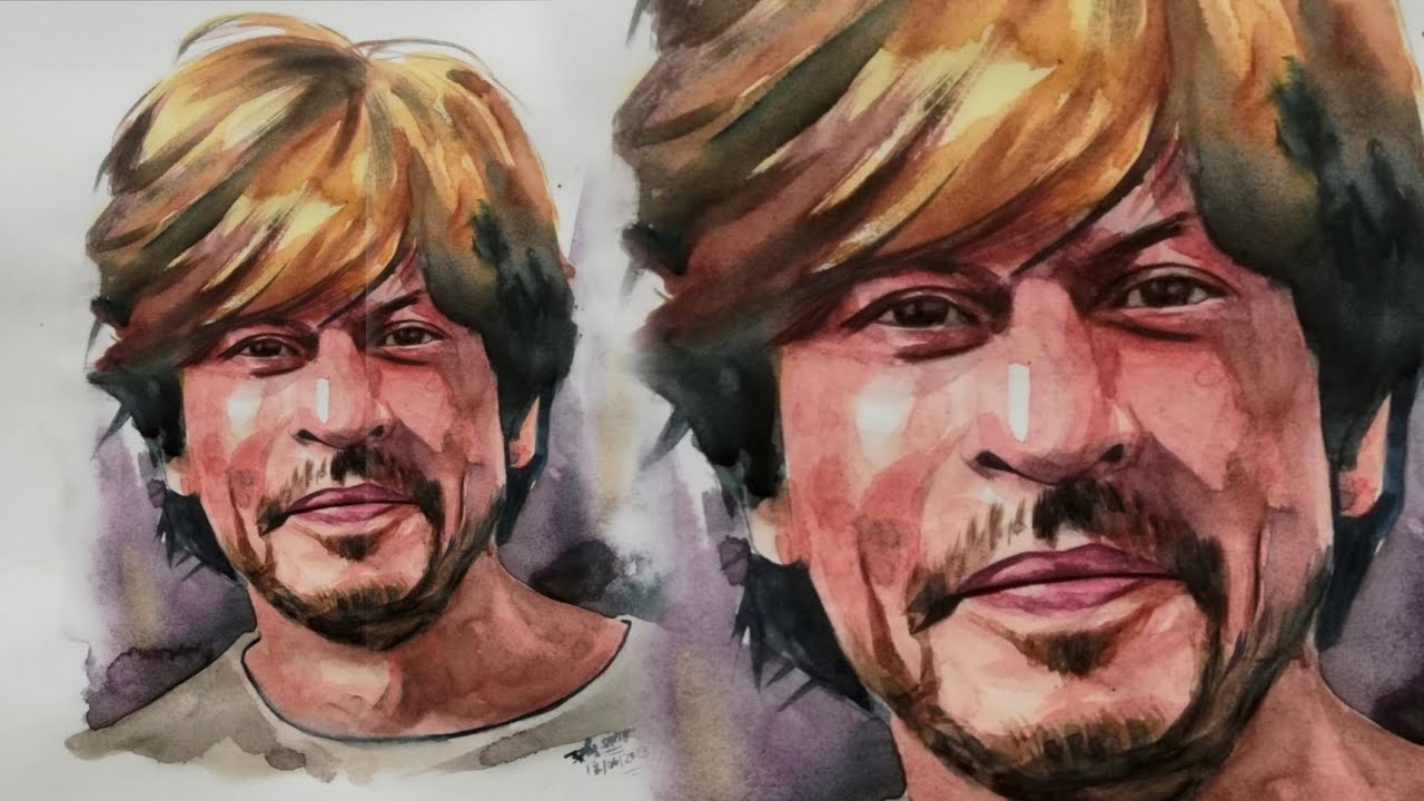 Watercolor Painting of Shah Rukh Khan ❤️ | Watercolor Drawing | Watercolor Portrait | Surajit Sarkar