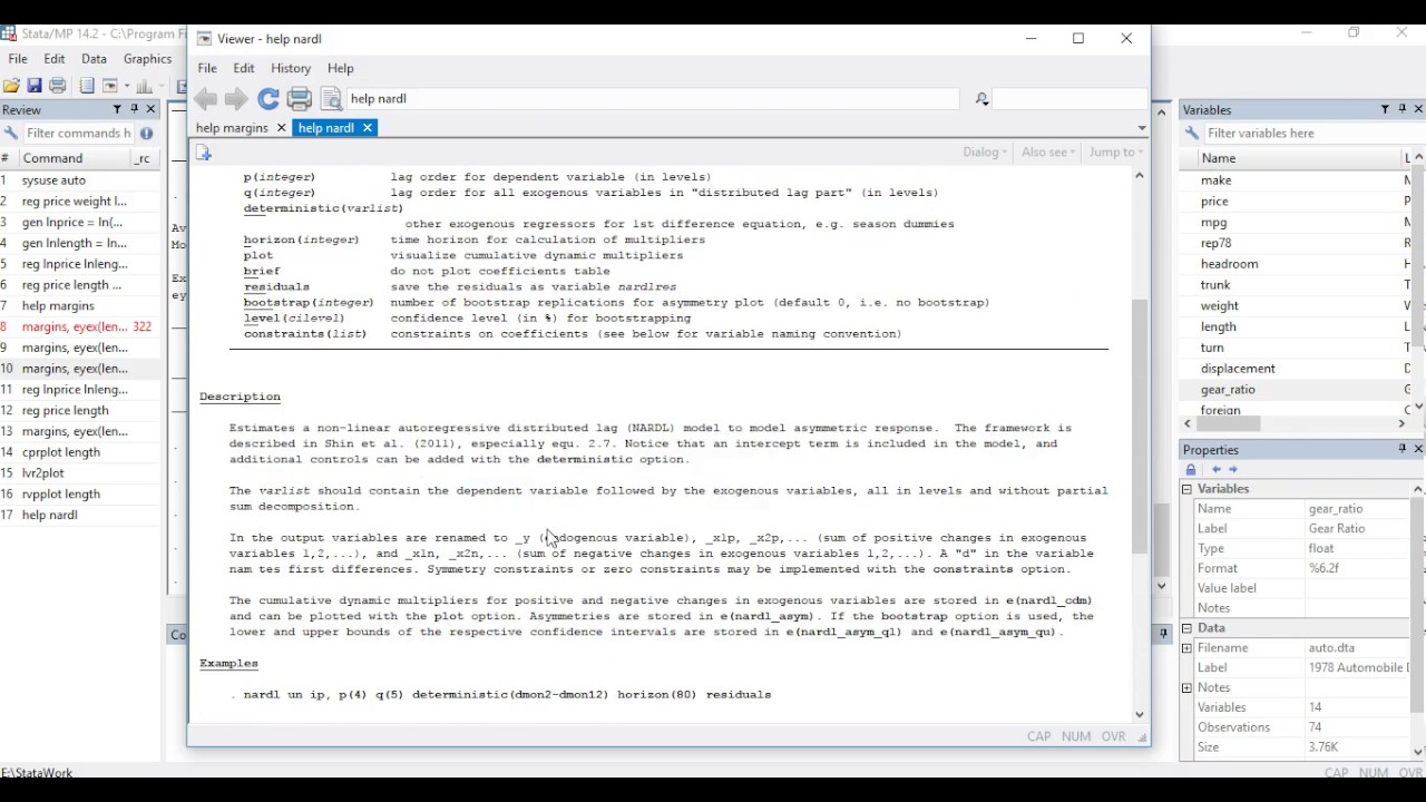 Nonlinear ARDL using Stata