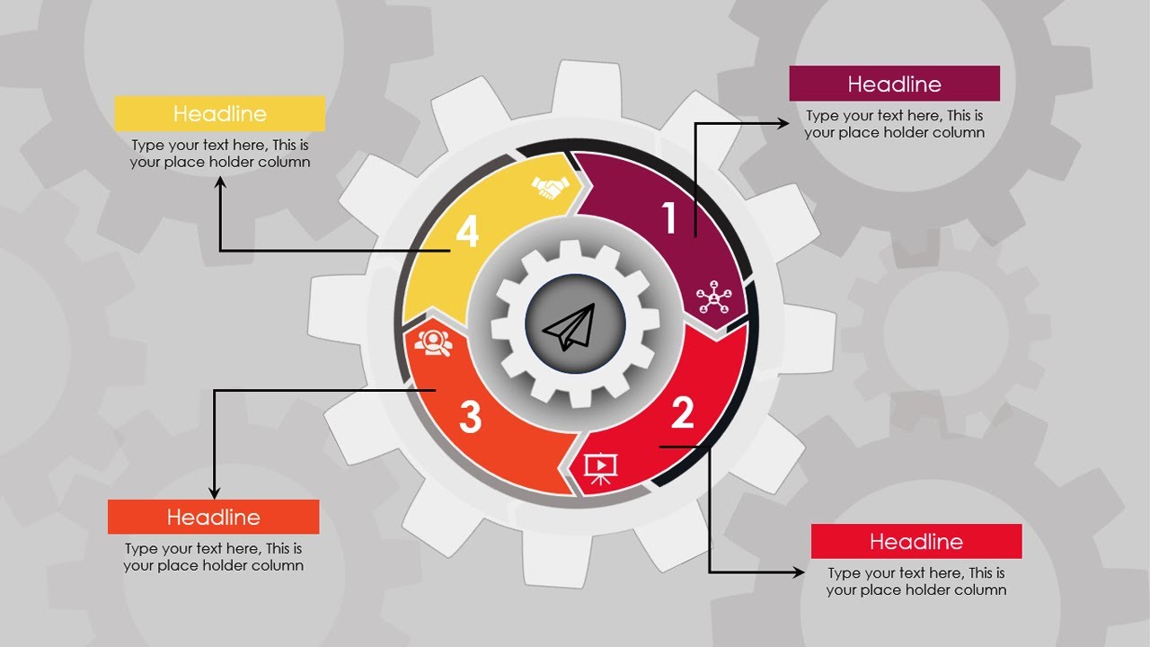 Animated gear shape Infographic Slide in PowerPoint/Graphic Design/Free PPT
