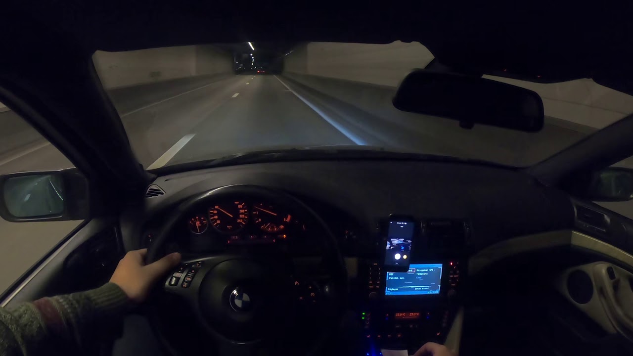 Windy Night Drive POV View BMW E39 ASMR No music/No Speaking