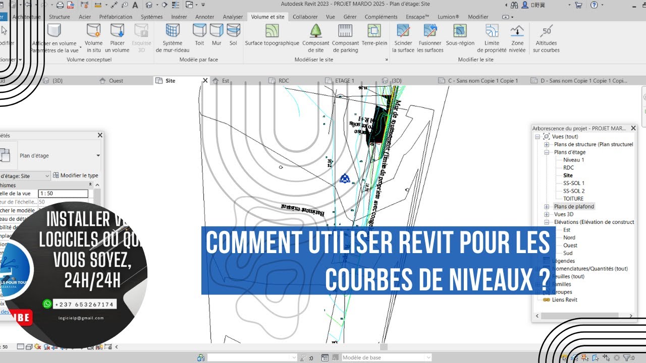 COMMENT UTILISER REVIT POUR LES COURBES DE NIVEAUX
