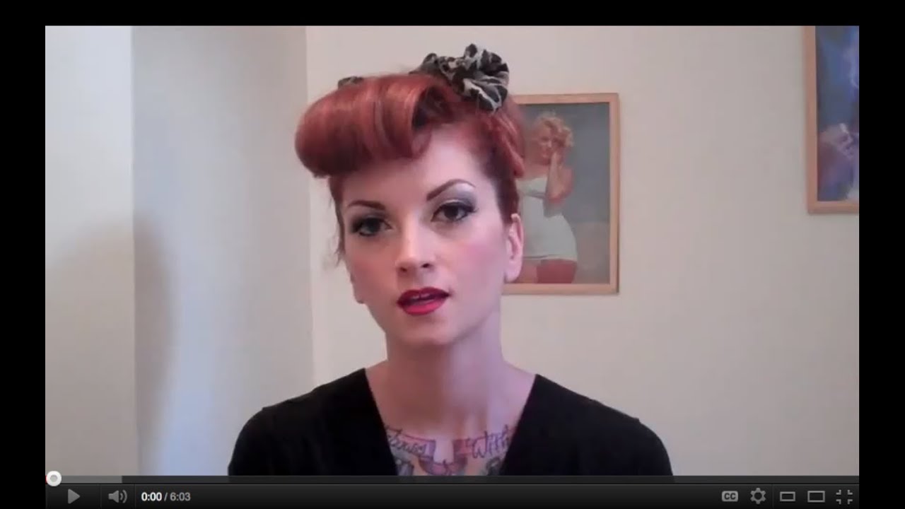 Vintage hair faux bang updo tutorial by CHERRY DOLLFACE