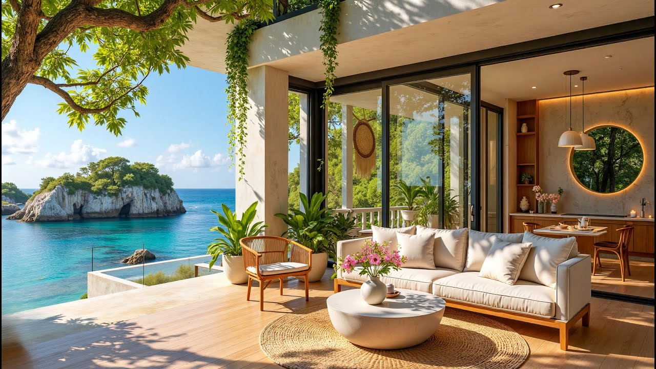 Soft Indoor Jazz for Relaxation | Morning Ambience Jazz Coffee Shop Seaside for Positive Energy