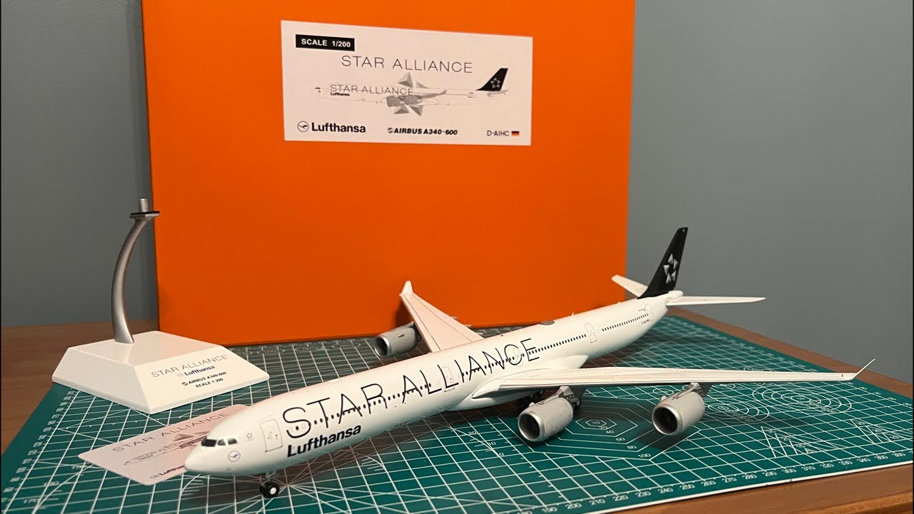 Reviewing the 1:200 jc wings Lufthansa A340-600 (Star Alliance livery)