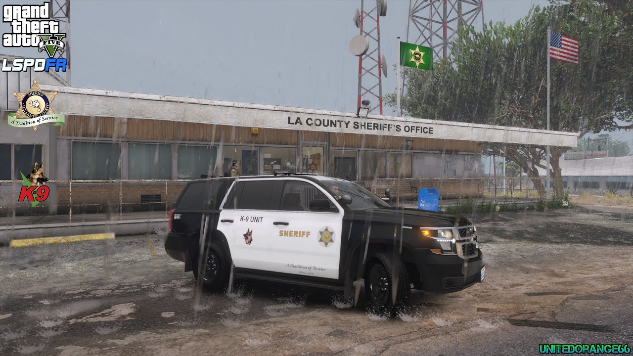 GTA V - LSPDFR 0.4.9🚔 - LSSD/LASD - Sheriff K9 Thunderstorm Patrol - Assault with Deadly Weapon - 4K