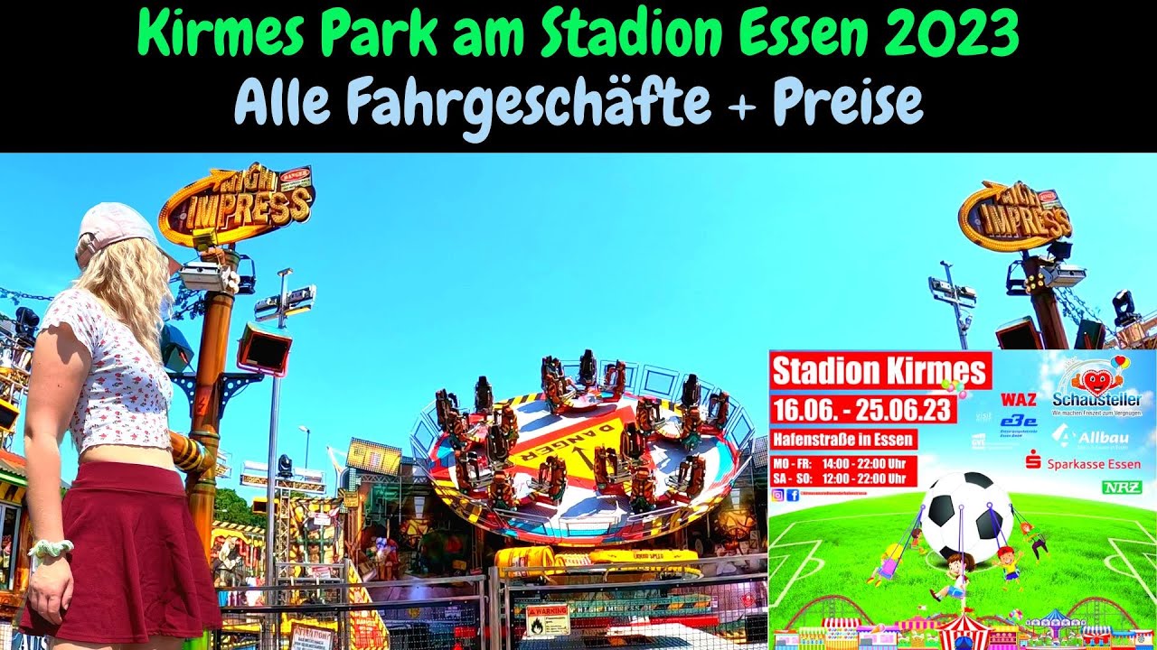 Essen Kirmes Park am Stadion 2023 / Alle Fahrgeschäfte + Preise / Vlog / Rundgang / Onride Krake