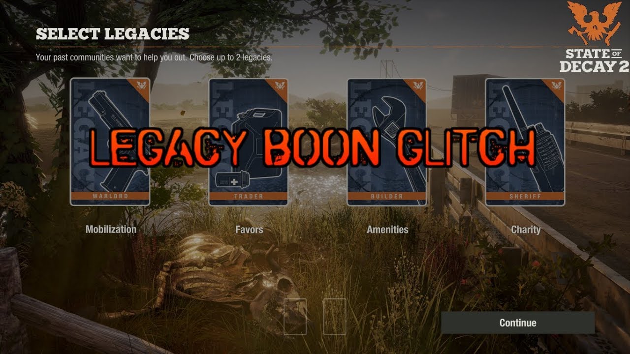 State of Decay 2 Legacy Boon Glitch