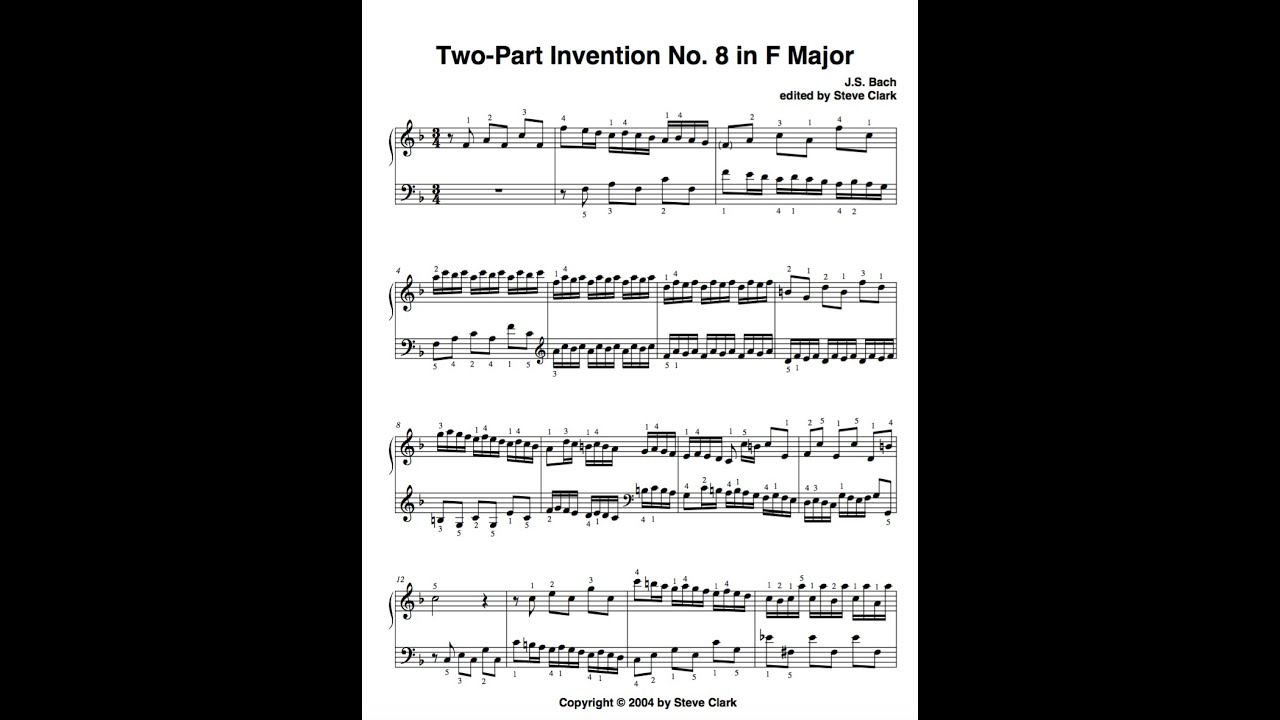 Two-Part Invention in F Major by J. S. Bach, BWV 779