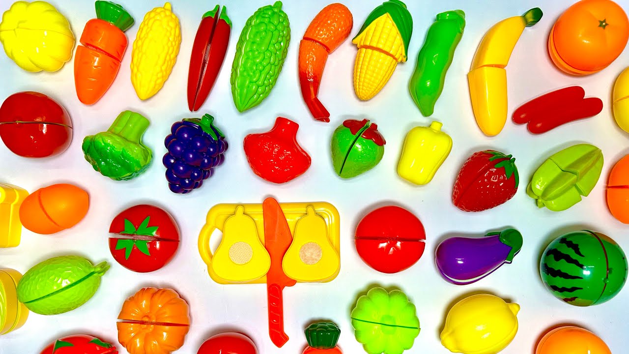 Satisfying ASMR | Cutting Plastic Fruits & Vegetables | No Talking | Relaxing Sounds 41
