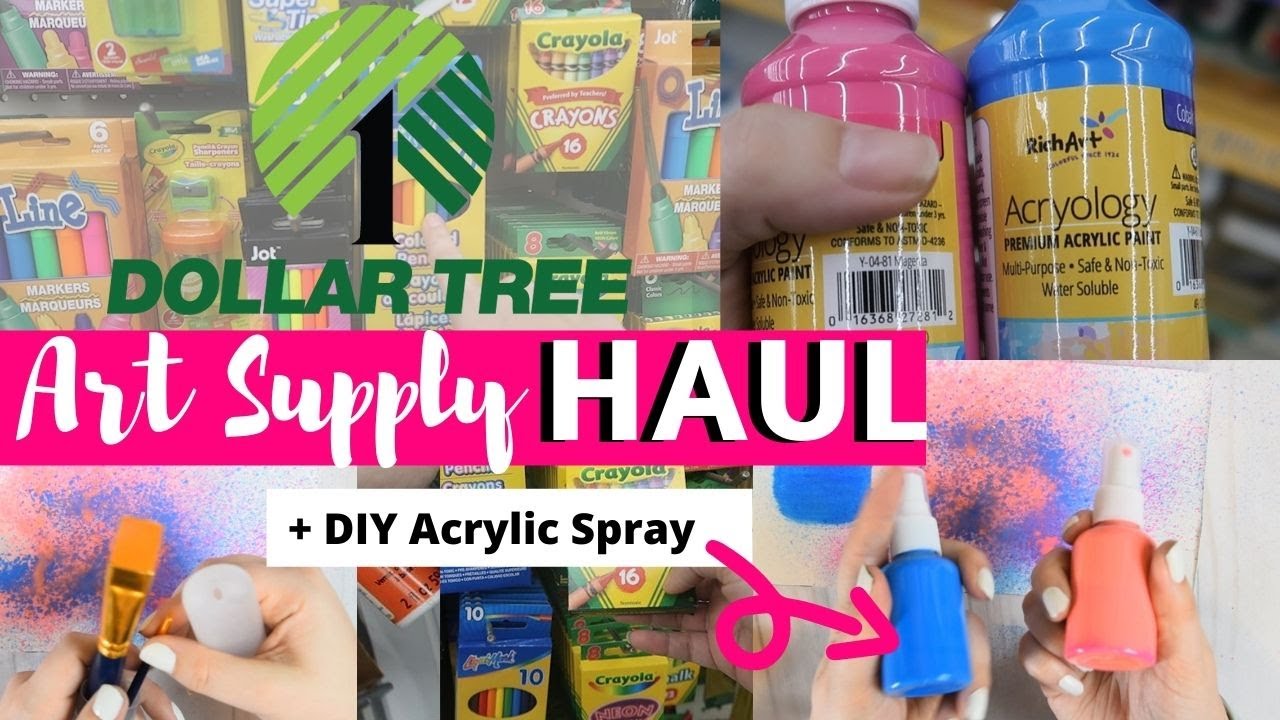 Cheap Art Supplies: DIY Acrylic Spray Paint + Dollar Store Supply Haul