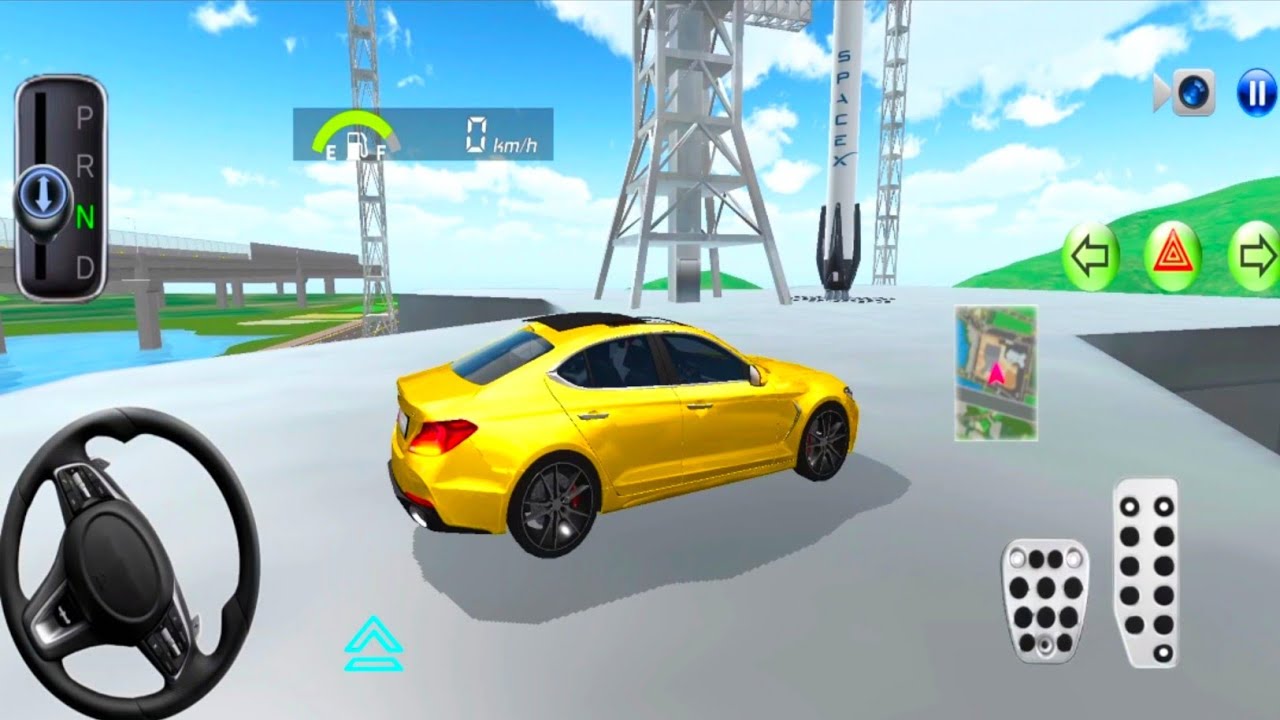 New Hyundai Elantra N Sports Car in Space Travel with Rocket Launch - 3D Driving Class Best Gameplay