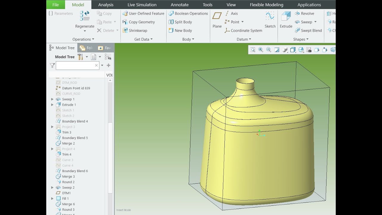 Creo Parametric || CAD best workflow || Advanced surface modeling