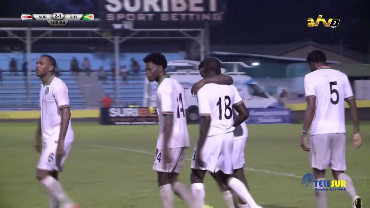 Doelpunten Suriname tegen Guyana