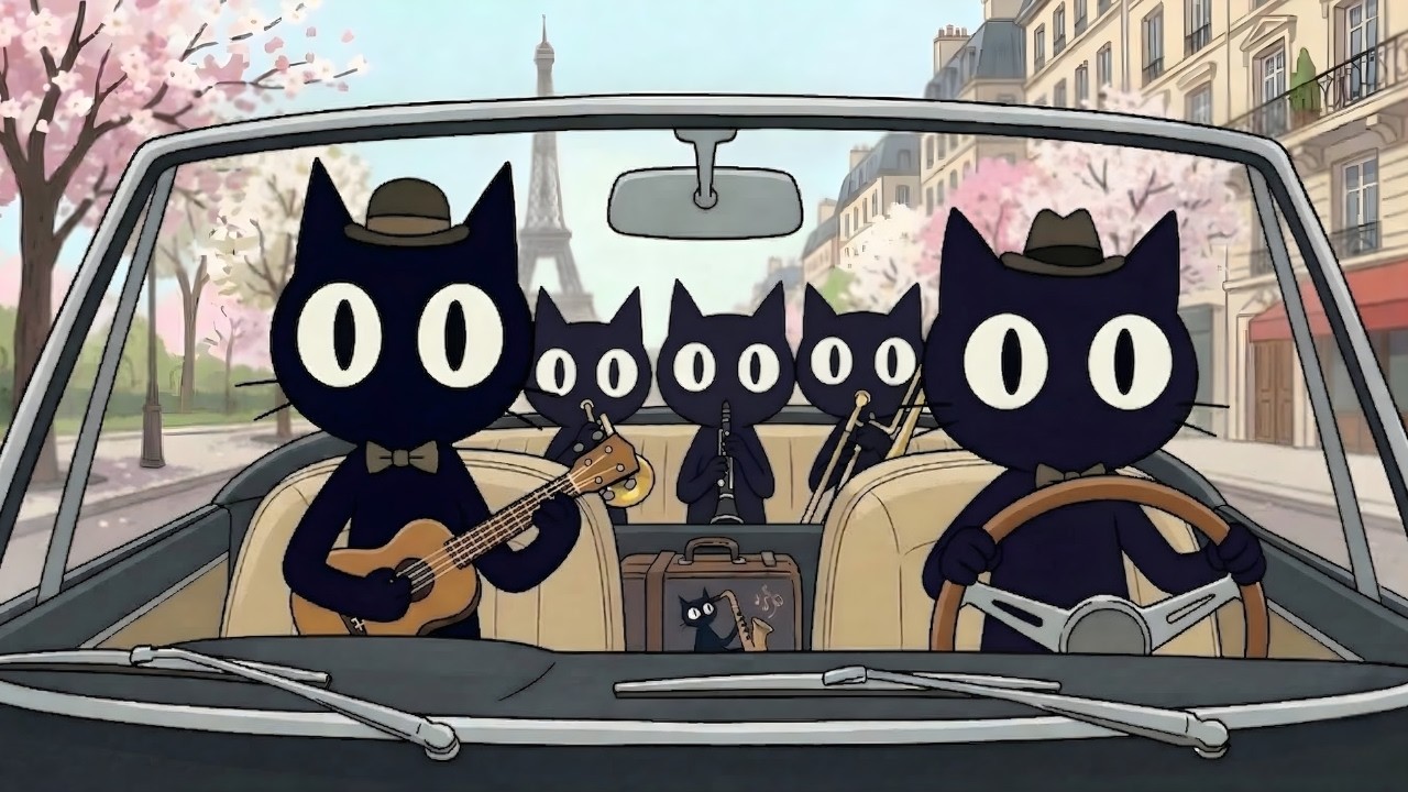 Black Cats Spring Drive in Paris: Cheerful Jazz to Relax and Work