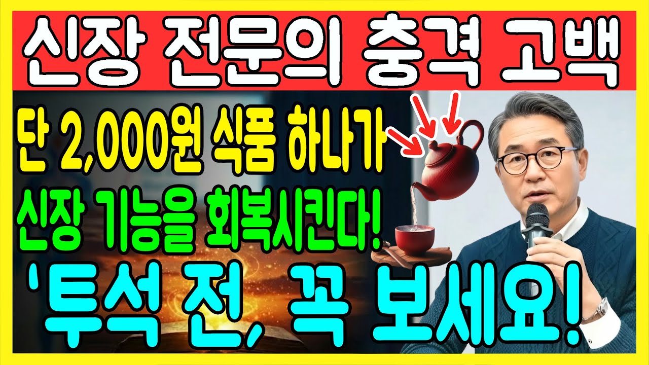 이미 죽은 신장을 단 2,000원짜리로 되살리다. 경험 많은 내과 의사가 자기 부모님께만 알려준 비밀!｜거품 소변｜신장｜노년층 건강