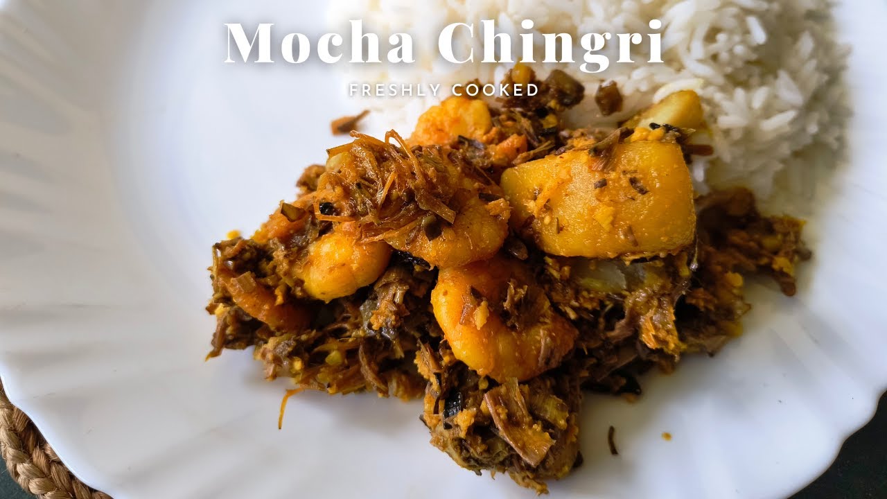 Chingri Diye Mochar Ghonto | Mochar Ghonto | Chingri Maach Diye Moch| Bengali Banana Blossom Recipe