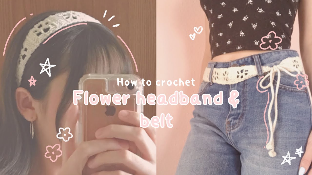 How to crochet a flower headband / belt 🌸