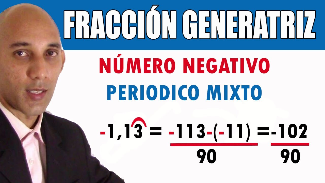 Fracción Generatriz de Número NEGATIVO PERIÓDICO MIXTO - Super Facíl