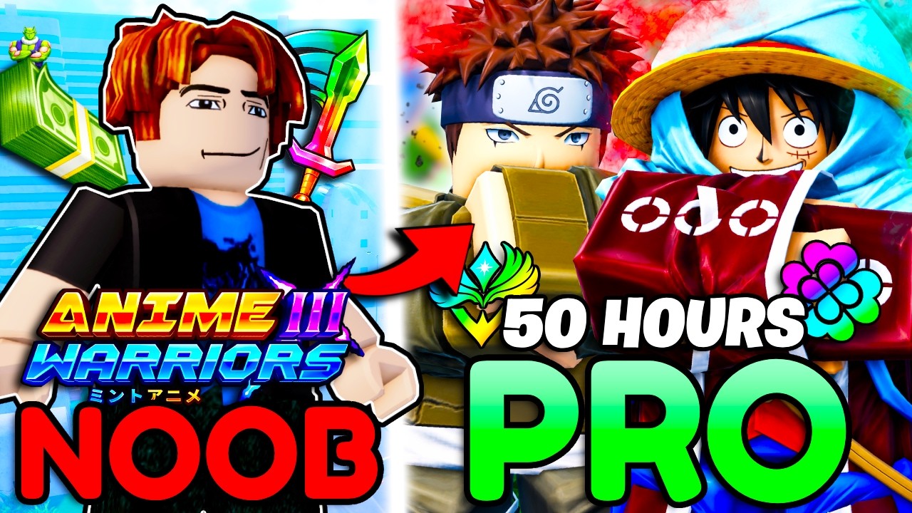 Я потратил 50+ часов, пройдя путь от НУБА до ПРО в Anime Warriors Simulator 3 за одно видео! (Rob...
