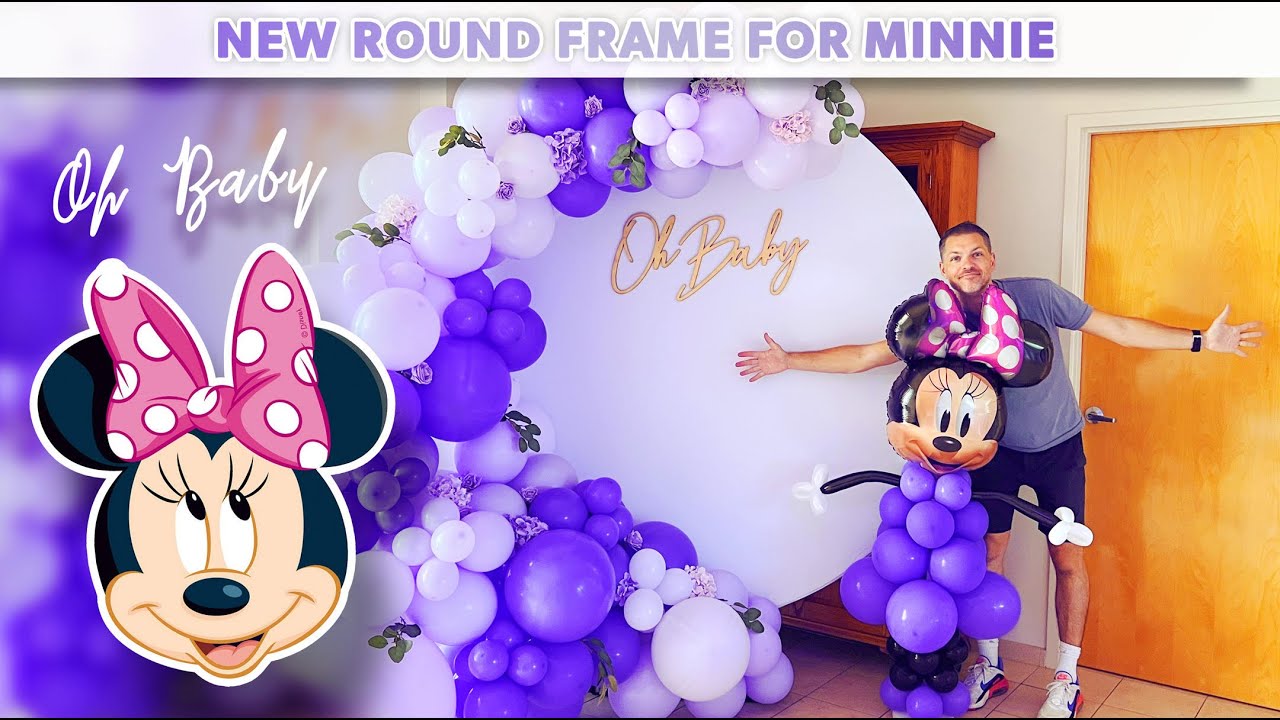 Purple Balloons | Minnie Mouse Baby Shower | 6.5ft Round frame