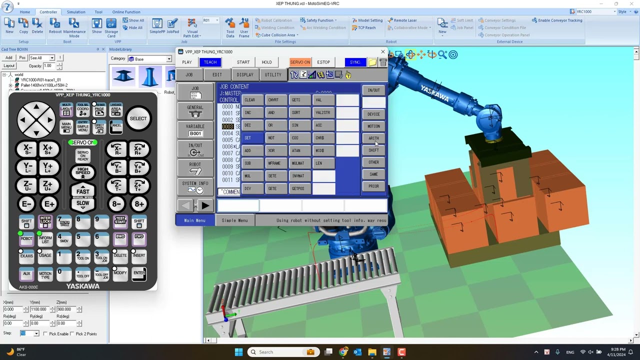 MotoSim Robot Yaskawa Palletizing Simulation - Part3 : Create Animation