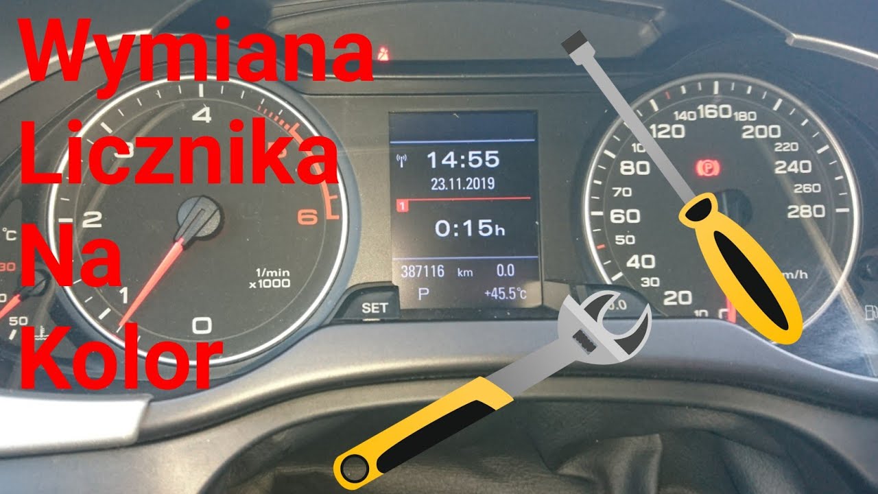 Audi A4/A5/Q5 B8 - Wymiana licznika na kolor/Replacing the meter with a color
