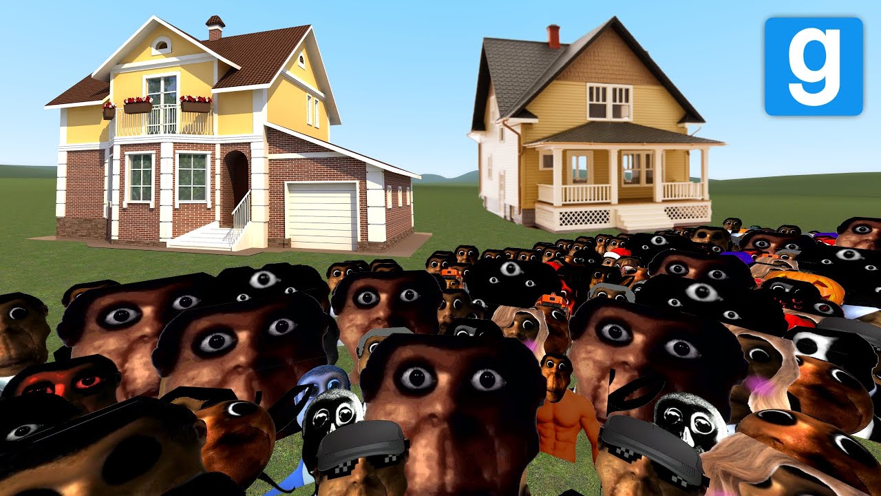 Obunga Family Vs Houses In Garry's Mod !!!
