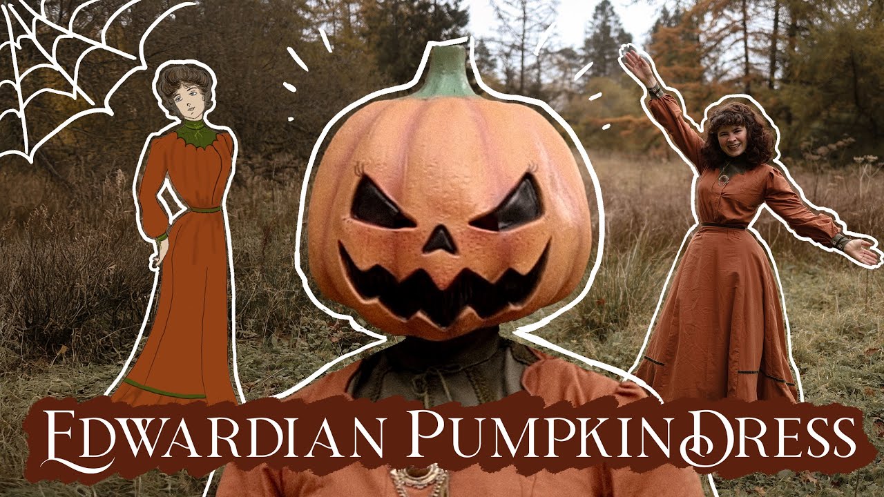 Turning myself into an Edwardian Pumpkin Lady! 🎃 | Sewing a Historical Halloween Costume