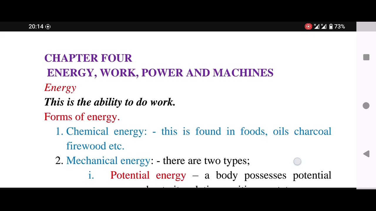 ENERGY POWER AND MACHINES SIMPLIFIED....❤️❤️❤️❤️❤️