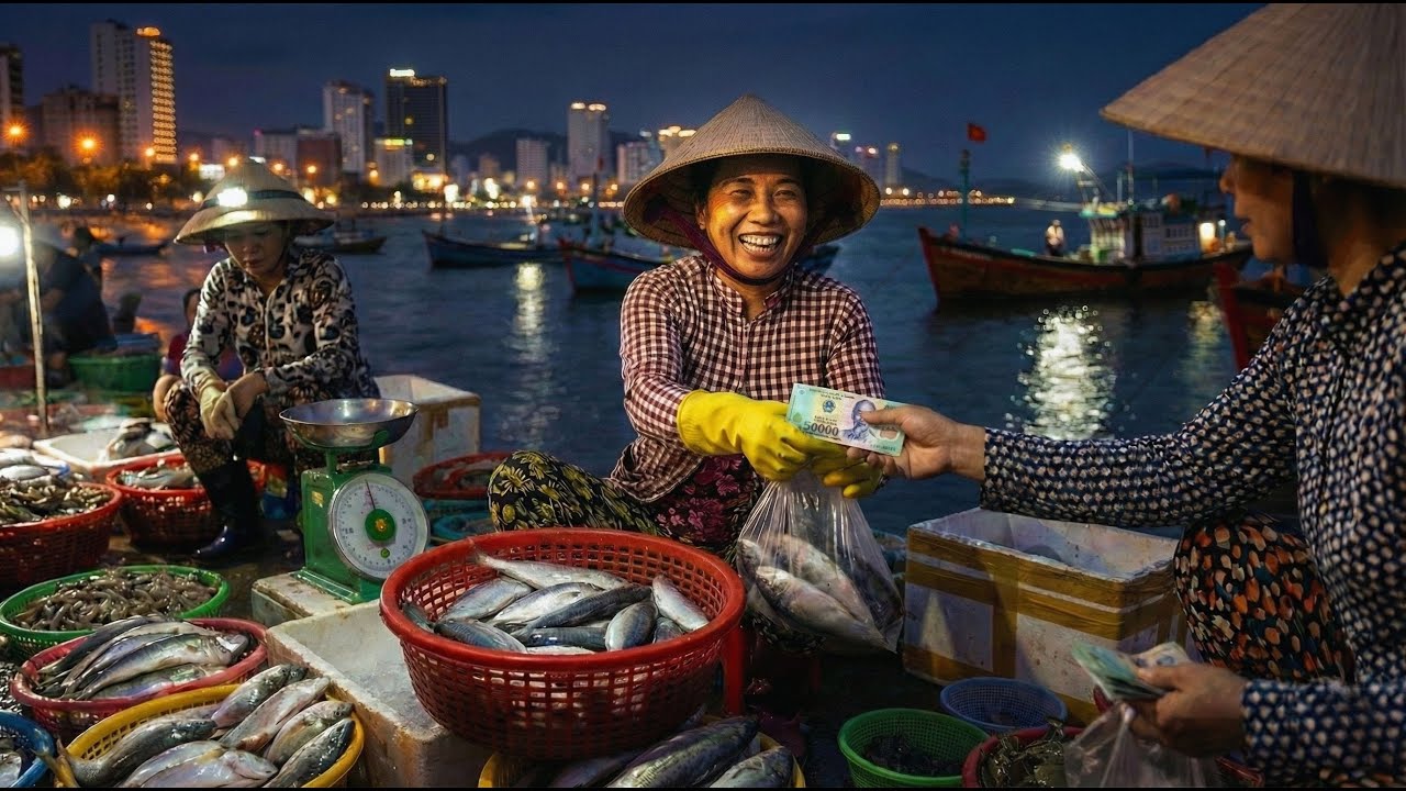 2AM: While the City Sleeps, a Beach Market in Vietnam Is Busy Trading Seafood (Daily file)