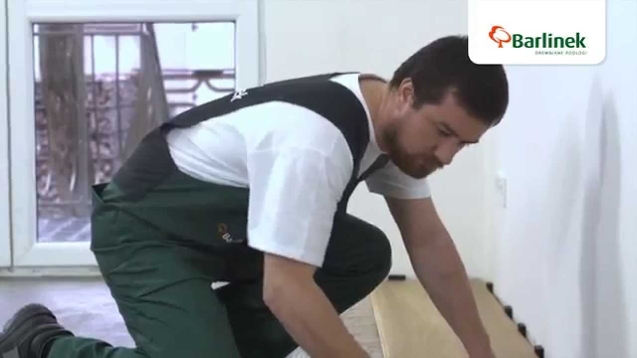 Deska barlinecka - montaż ze złączem 5gS na krótkim boku deski / ogrzewanie / klejenie do podłoża