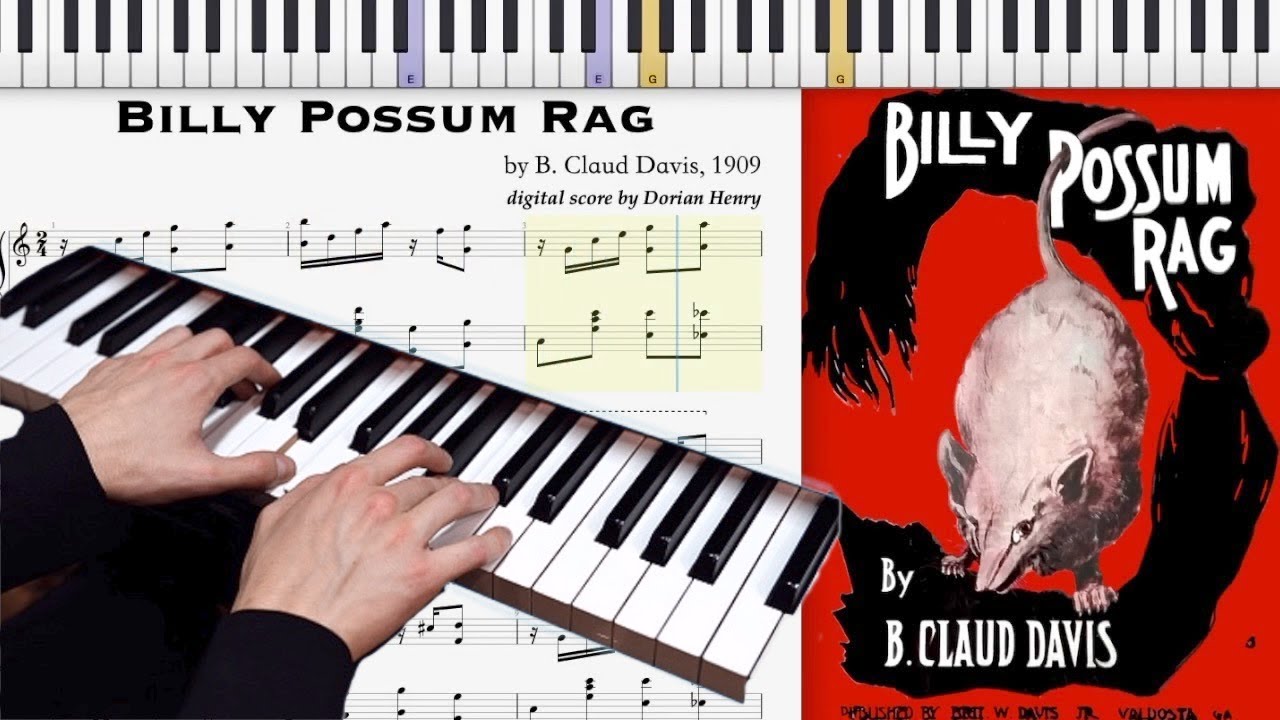 Billy Possum Rag by Claude Davis (1909, Ragtime piano)