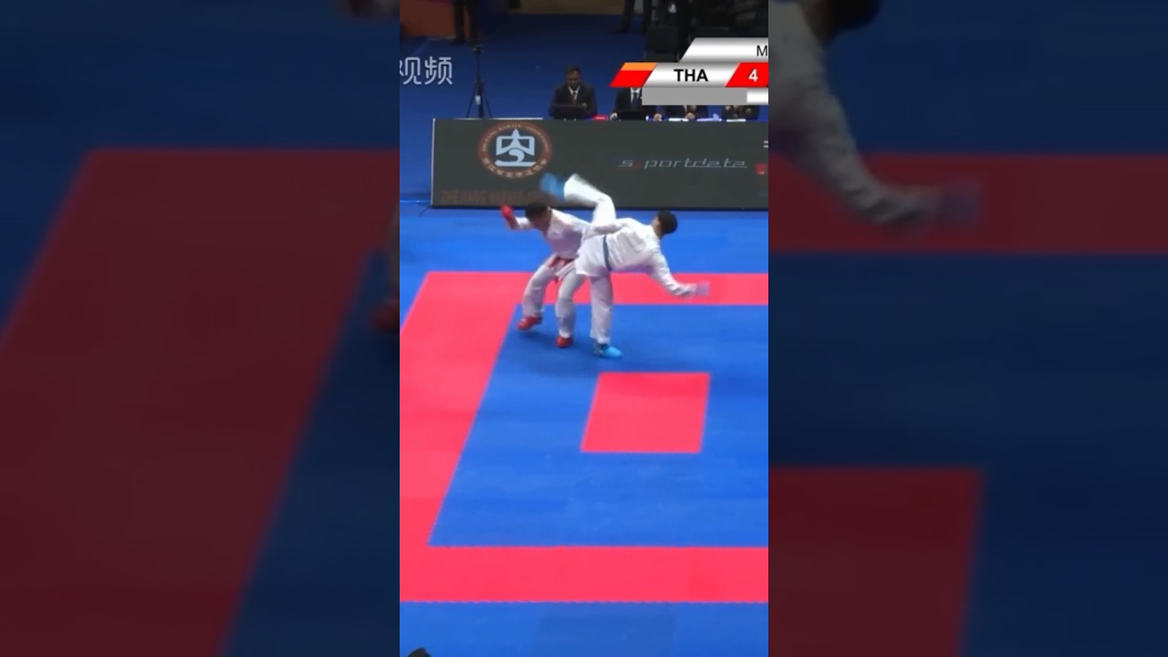 Double Ura Mawashigiri 🥋 🔥at  20th Asian Senior Karate Championship 2024 #worldkaratefederation