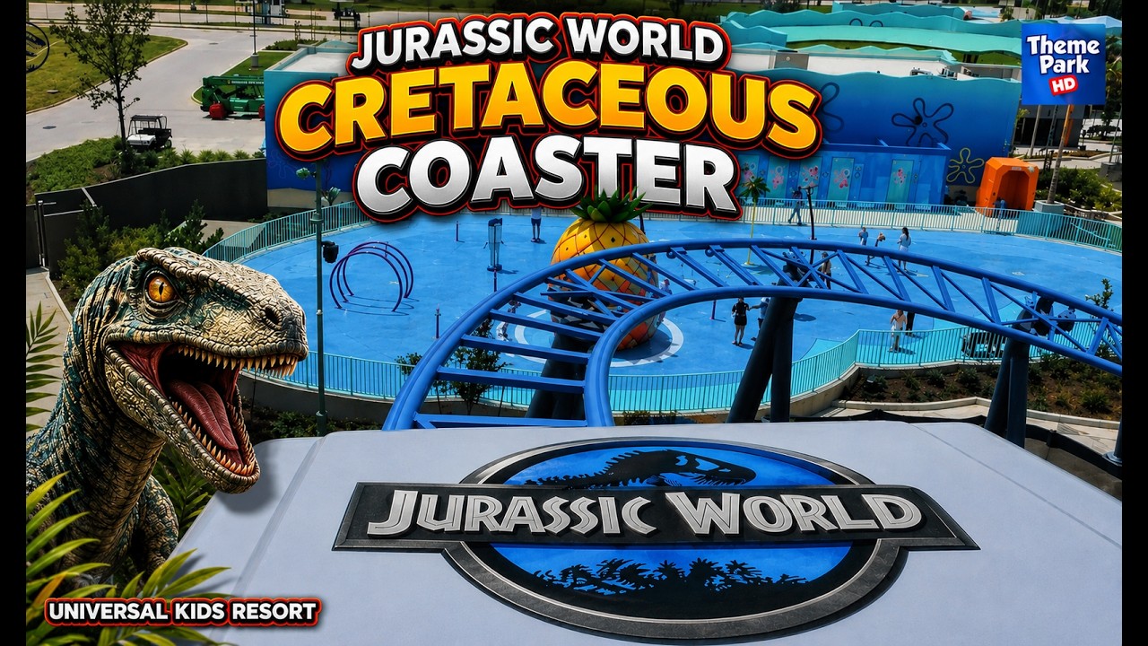 🦖 Jurassic World: Cretaceous Coaster ВИД С ПЕРВОГО РЯДА | Universal Kids Resort 🎢