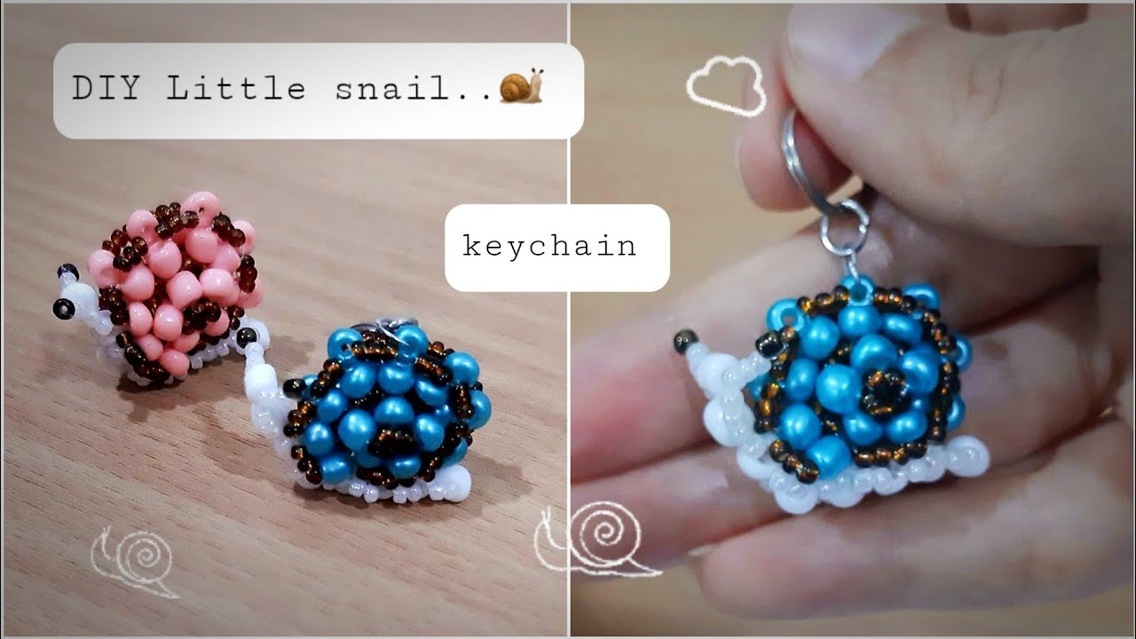 How to make beaded keychain little snail tutorial🐌|| DIY Beaded pendant keychain.