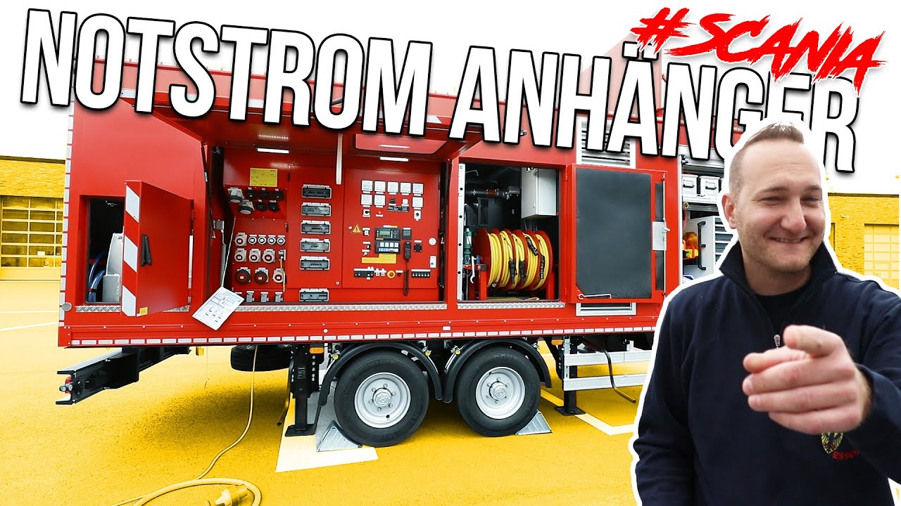 FF Essen-Mitte – Feuerwehr-Anhänger Notstrom NRW von Polyma und Scania Zugmaschine (FwA-Notstrom)